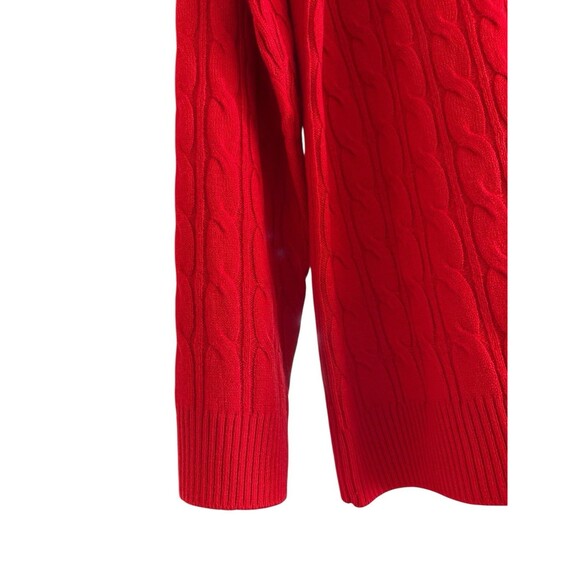 Croft & Barrow Sweater Women Red Long Sleeve Soft Cabled Knit Pullover Sz XL New - Picture 4 of 7